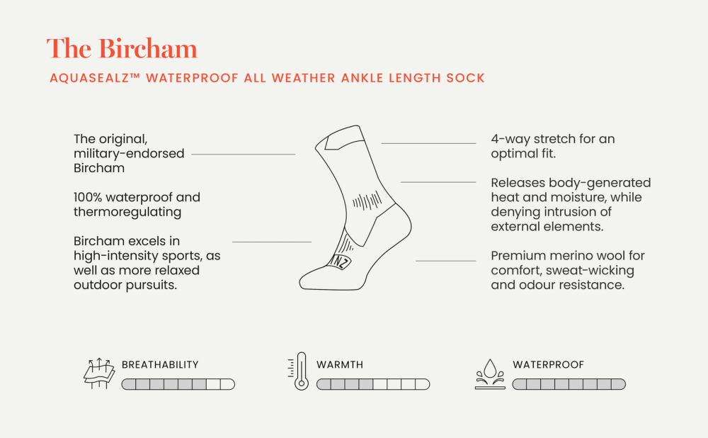 Sealskinz Носки Bircham водонепроницаемые для всех погодных условий длиной до щиколотки