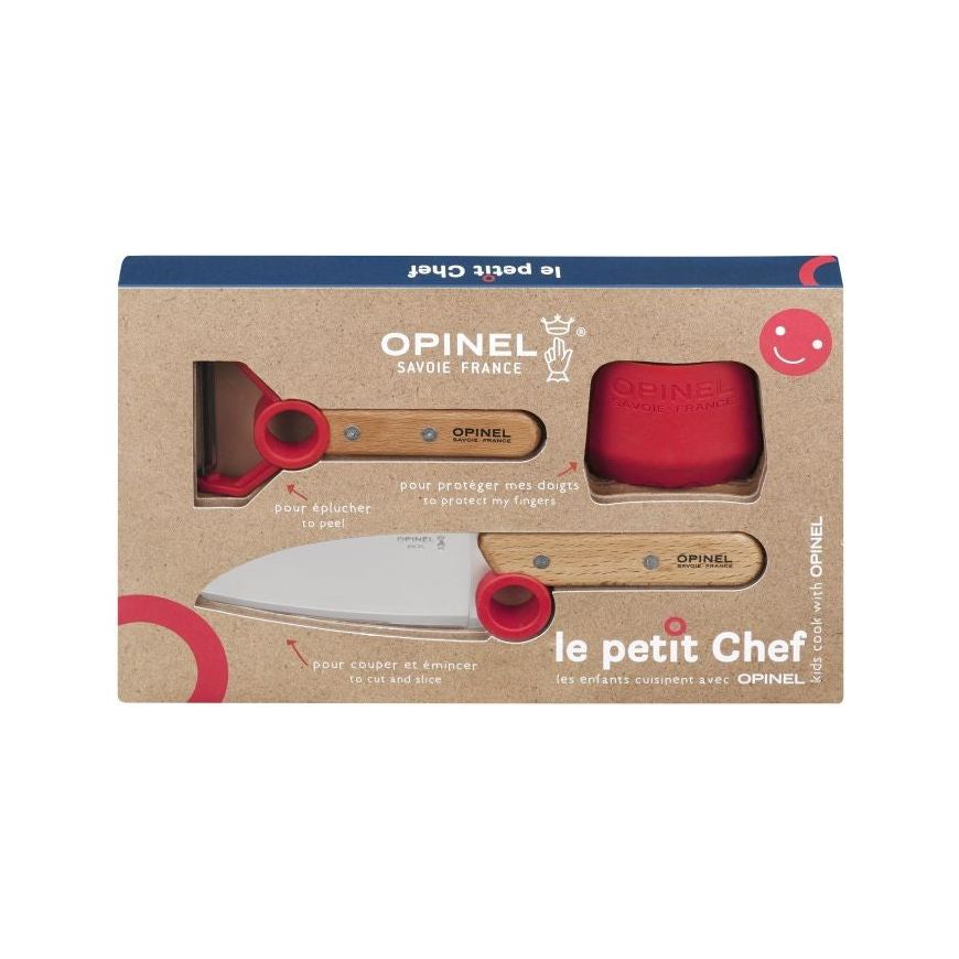 Set Opinel Le petit chef (cuchillo+pelador+protector de dedos)