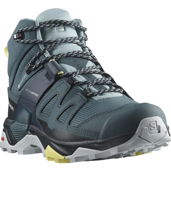 SALOMON zapatos X Ultra 4 Mid GTX W azul/negro/amarillo