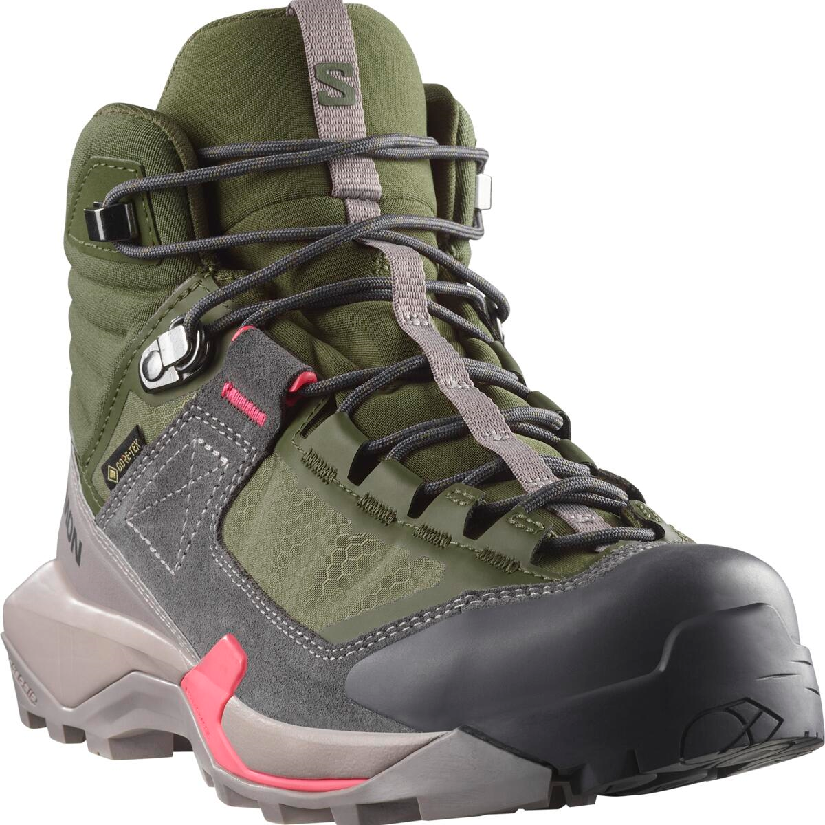 Обувь SALOMON X Ultra Alpine Mid GTX W зеленый/серый/розовый