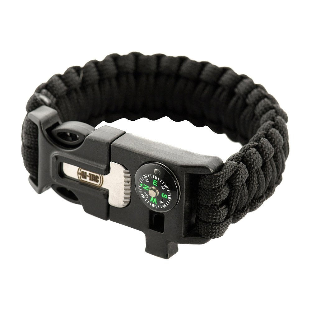 M - Tac paracord bracelet with flint lighters, compass, and whistle - alanaturaleza.es