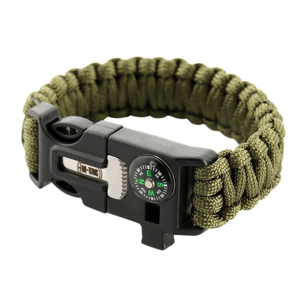 M - Tac paracord bracelet with flint lighters, compass, and whistle - alanaturaleza.es