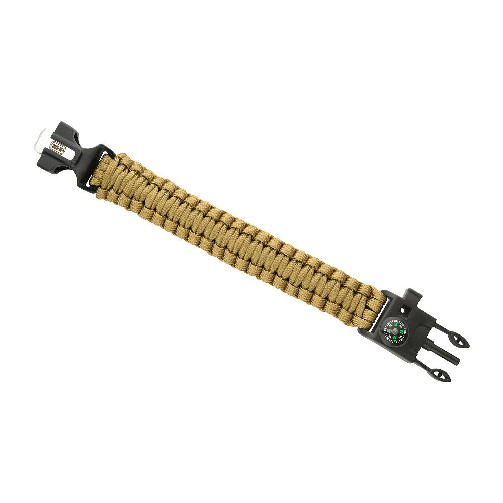M - Tac paracord bracelet with flint lighters, compass, and whistle - alanaturaleza.es