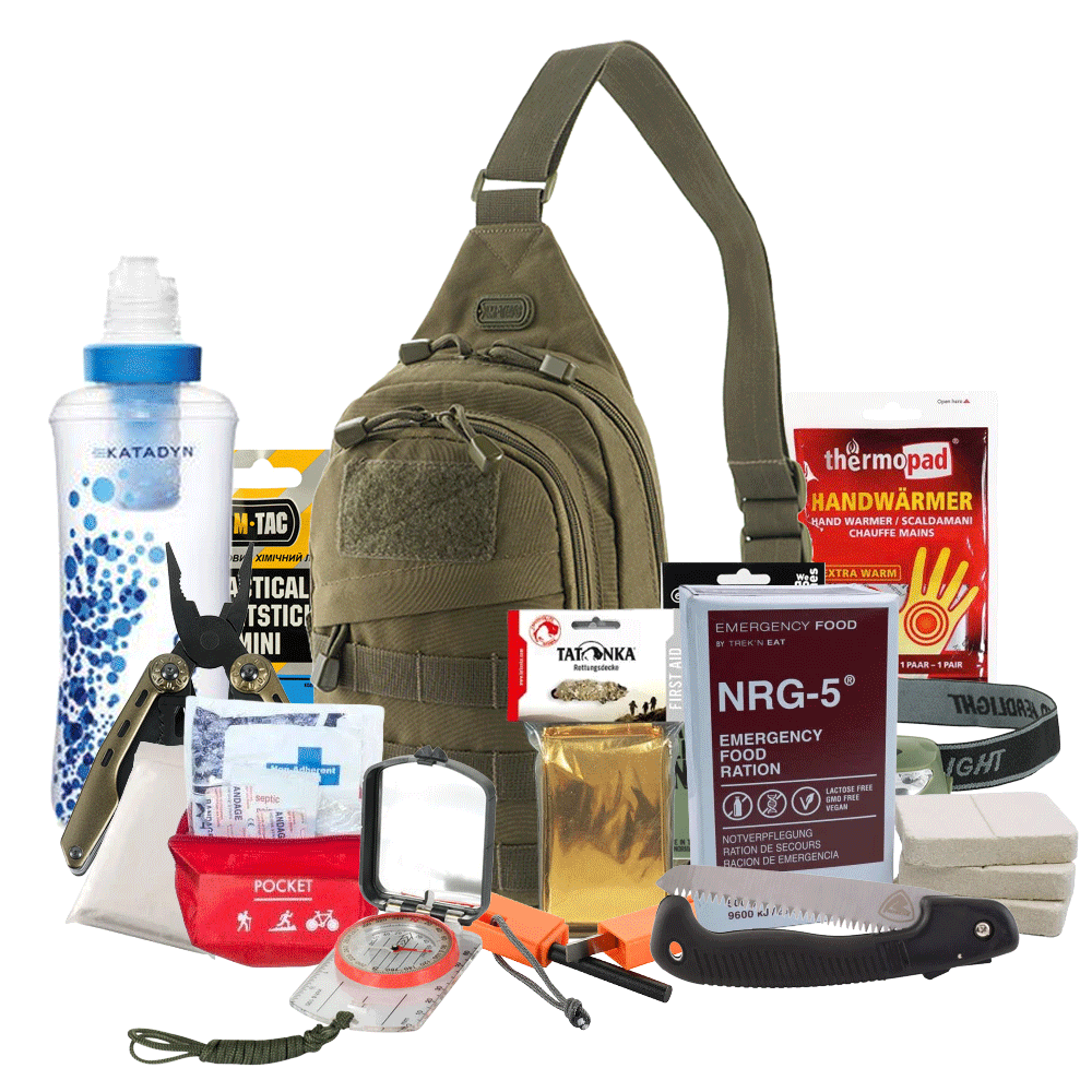 Bolsa pequeña de emergencia (con filtro de agua y comida)