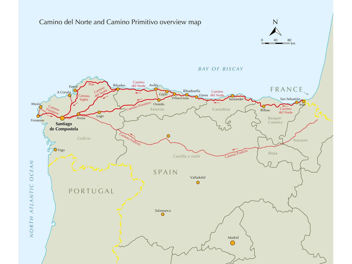 The Camino del Norte and Camino Primitivo To Santiago de Compostela and Finisterre from Irun or Oviedo (ENG) - alanaturaleza.es