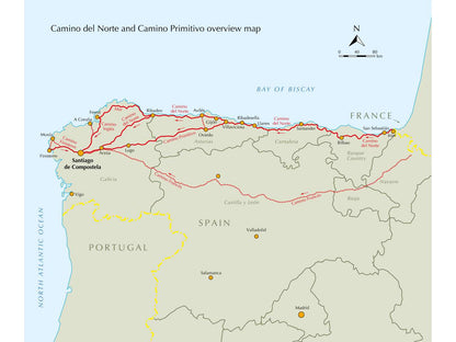 The Camino del Norte and Camino Primitivo To Santiago de Compostela and Finisterre from Irun or Oviedo (ENG) - alanaturaleza.es